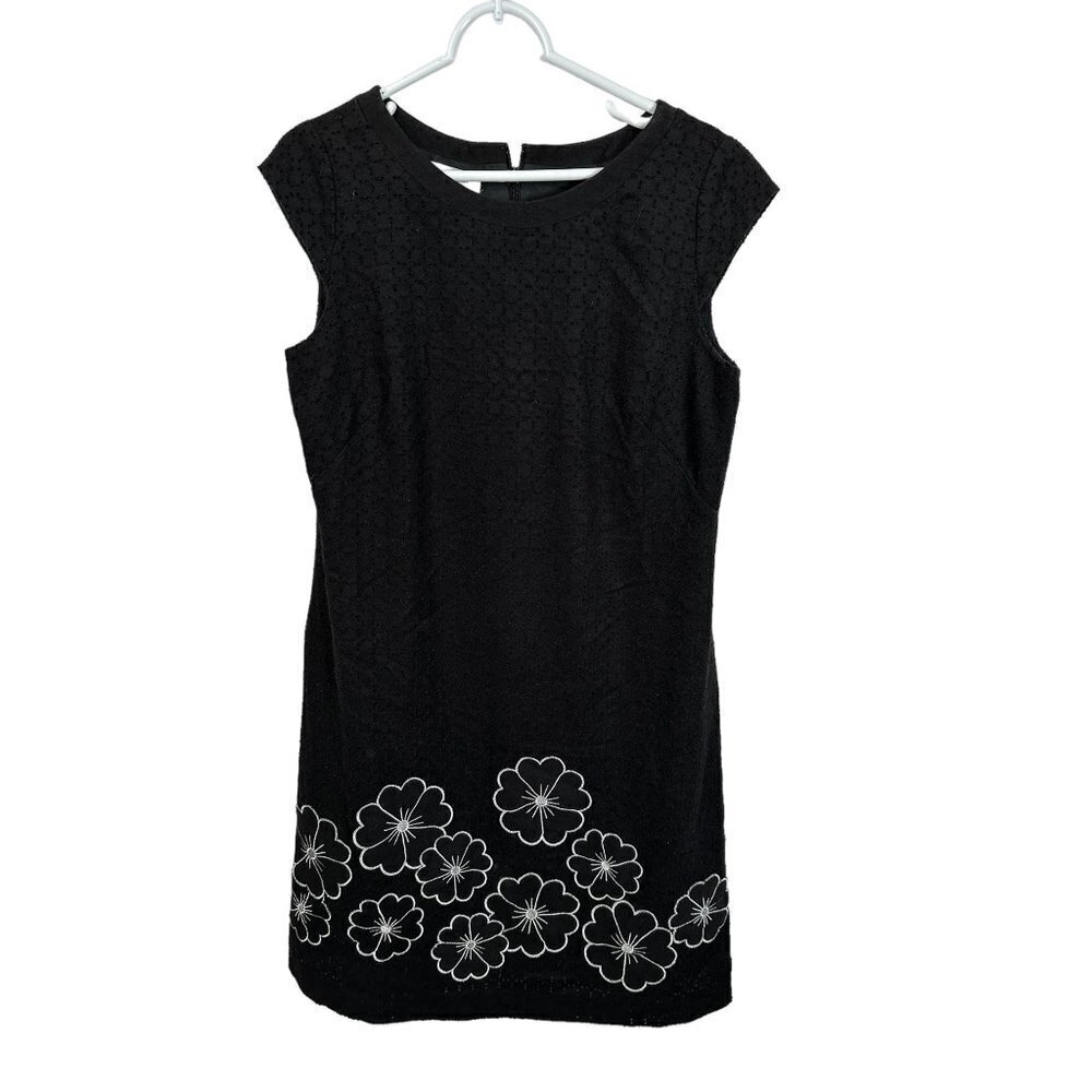 Kay Unger black capped sleeve dress, size 10
